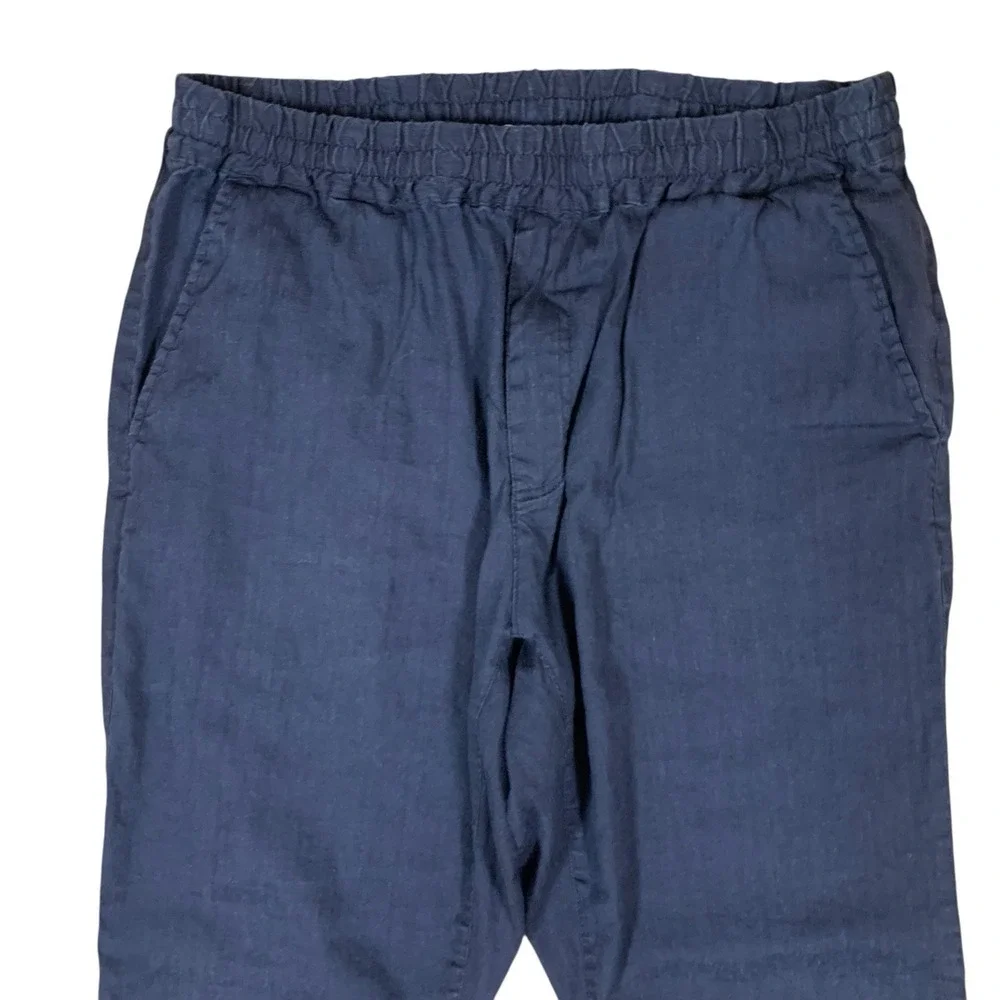 Urban Research Sonny Label Navy Linen Blend Jogger Pants Large Elastic Waist Men